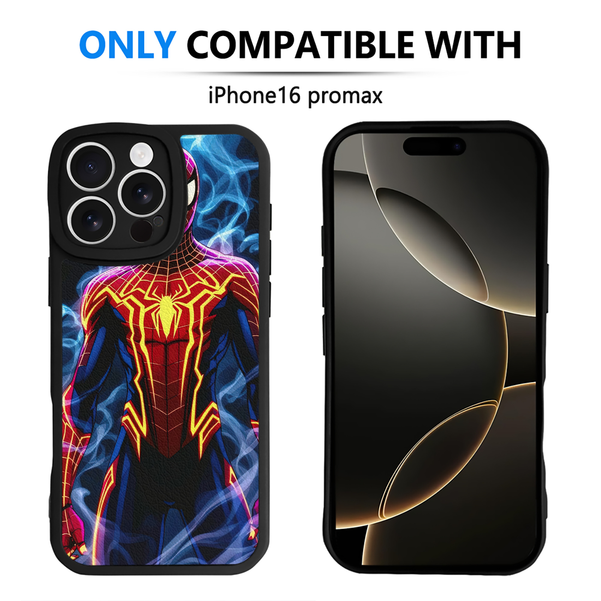 （画像用） Spider Man スパイダーマン 【iPhone 16シリーズ対応】シリコンスマホケース（レザー調） 材質：シリコン